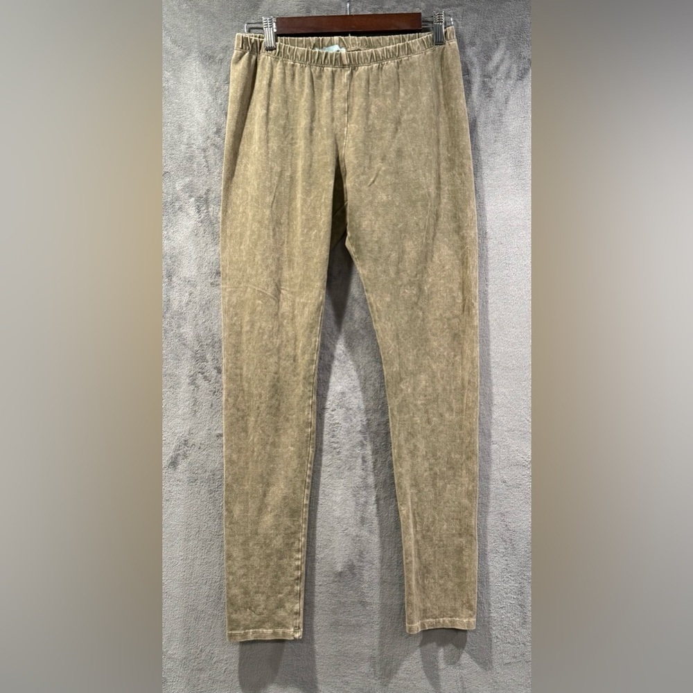 Chatoyant Women’s Olive  Mineral Wash Pull On High Waist Legging Size M